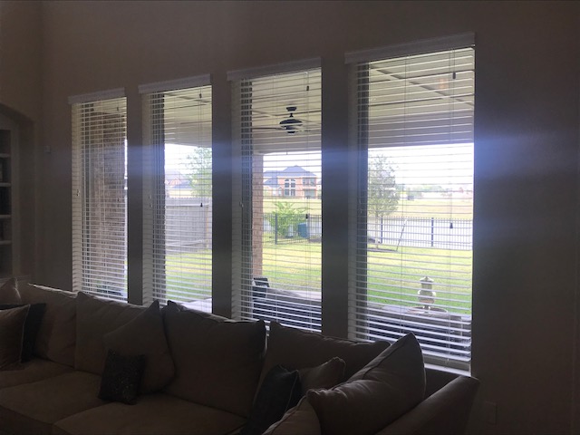 Faux Wood Blinds Installed in League City, TX