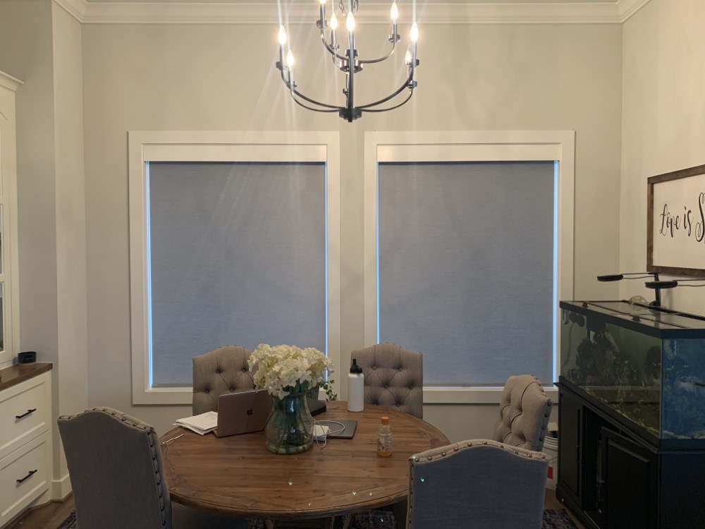 Norman Roller Shade with Wood Valance in Friendswood, TX