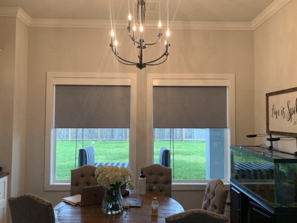 Norman Roller Shade with Wood Valance in Friendswood, TX