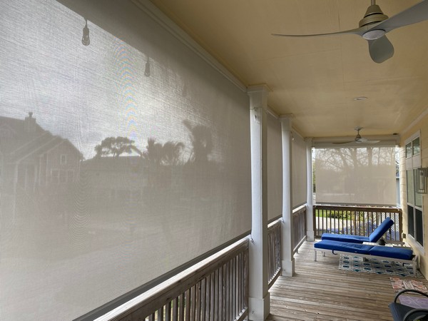 Easy-Peasy Outdoor Roller Shades on Pine Rd in Clear Lake Shores, TX